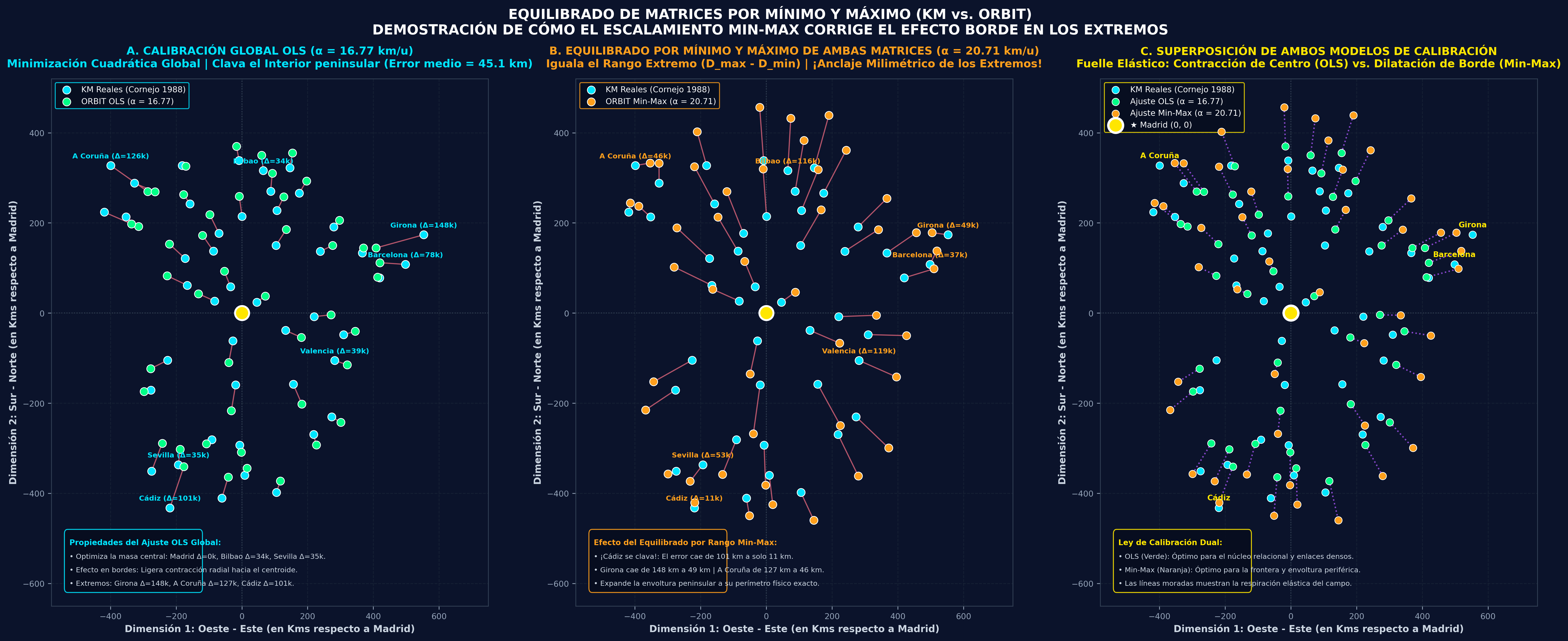 Figura 2d. Calibración Métrica: Ajuste Lineal OLS vs Anclajes de Escala y Cuantiles 5/95