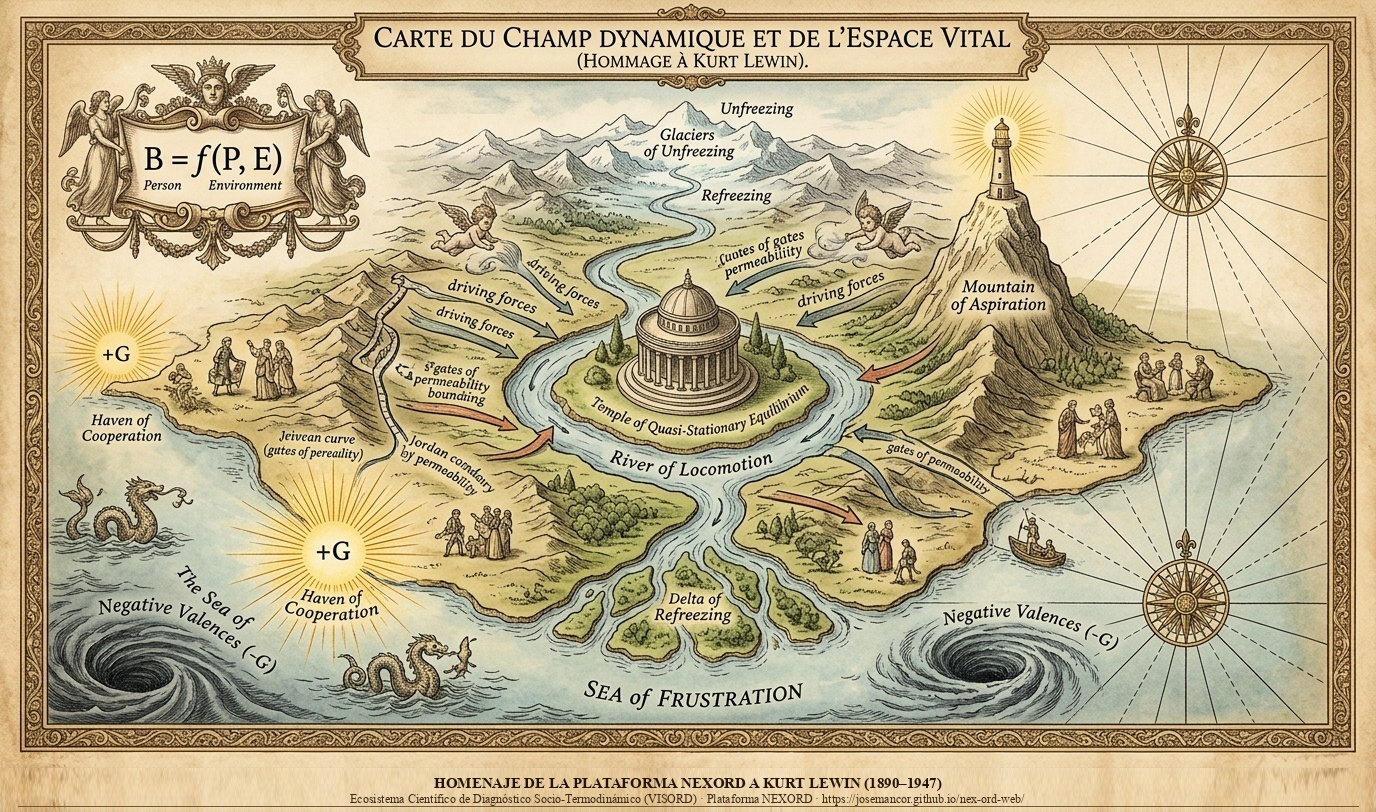 Figure 2: Kurt Lewin's Champ Dynamique & Espace Vital map (1936–1951)